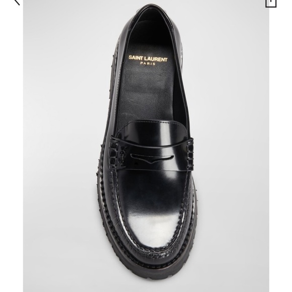 Saint Laurent Black Leather Le Loafer Penny Loafers - Picture 5 of 17